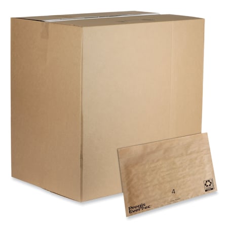 Pregis EverTec Curbside Recyclable Padded Mailer, No 4, Kraft Paper, Self-Adhesive, 14x9, Brown, 150PK 4273